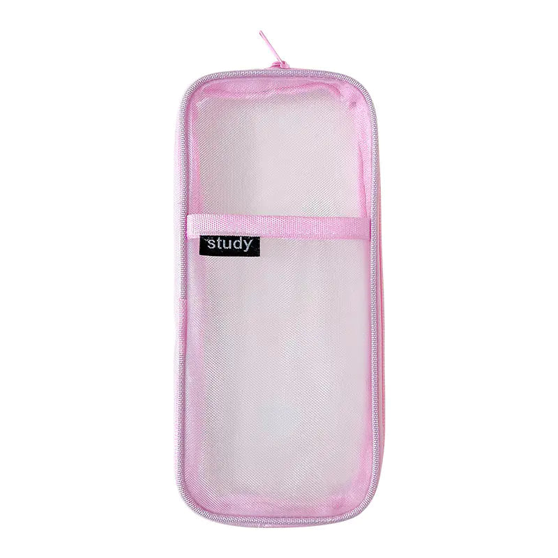 Large-Capacity Transparent Mesh Pencil Bag for Students