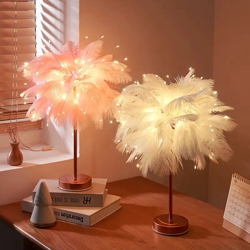 Romantic Feather Lights for Bedroom and Dining Table
